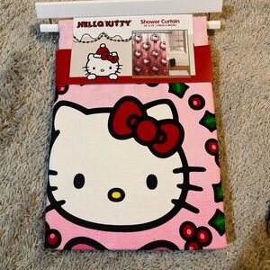 Hello Kitty Pink and Red Christmas Shower Curtain